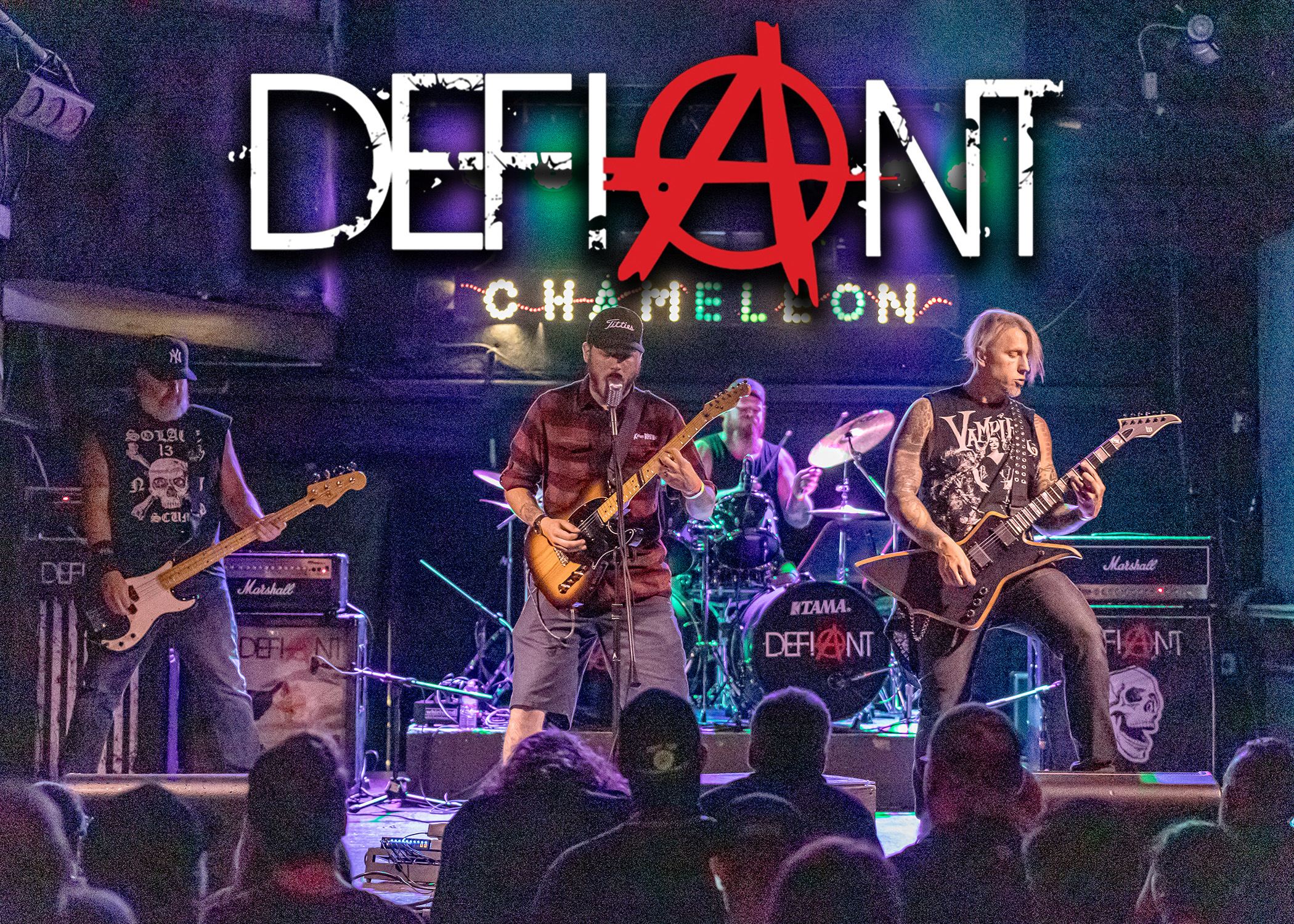Left to Right - Paul Barlowski (bass), Albert "Big Al" Halterman (guitar/lead vocals), Paul "PMCF" Cochran (drums), Joe Defiant (lead guitar)